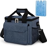 BERTASCHE Lunch Bag for Men Women,10L Lunch Box with Ice Pack,Black | Insulated Leakproof Cooler Bag for Work, Office, Campus, Daily, Outdoors Use