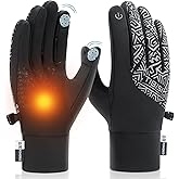 PULIOU Winter Thermal Gloves for Men & Women - Touchscreen, Lightweight, Anti-Slip Running, Cycling & Driving Liner Gloves