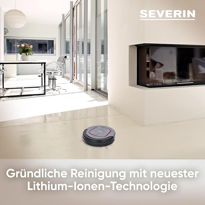 Saugroboter "chill®", leistungsstarker Staubsauger Roboter für Hartböden und kurzflorige Teppiche, extra flacher Putzroboter mit Treppenstufenerkennung, platingrau, RB 7025