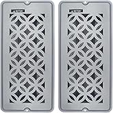 2 Pack Floor Vent Covers, Floor Register 4x10, Adjustable Decorative Vent Covers for Home Floor Ceiling or Sidewall Vent, Heavy Duty Walkable Steel Floor Vents, Rust-Proof Finish (Silver-Gray)