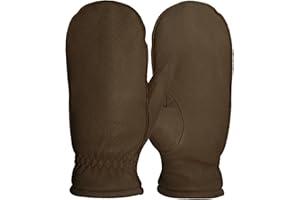 Pratt and Hart Snowfall Women’s Leather Mittens (Gloves for Winter Driving and Skiing) Fleece-Lined Glittens w/Finger Liners