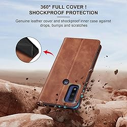 Jasonyu Flip Wallet Case for Moto G Pure,Leather