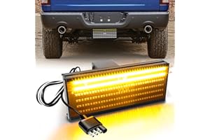 VKU Hitch Cover with LED Light, 6 Rows and 216 pcs LED Chips 6 Mode of Full Lighting Universal Fit 2" Receiver for Towing Truck Chevy (Chevrolet), Ford, GMC, Dodge RAM, Jeep, ATV SUV Van SUV