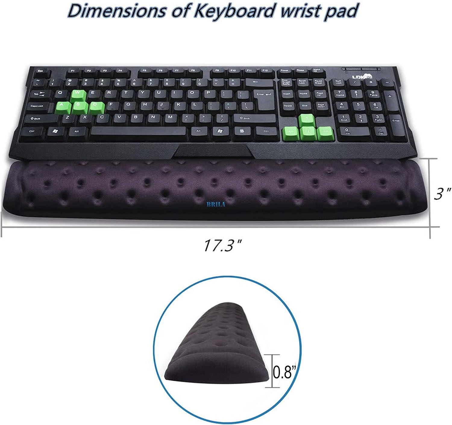 BRILA Memory Foam Mouse & Keyboard Wrist Rest Support Pad Cushion Set for Computer Laptop, Office Work, PC Gaming - Image 4