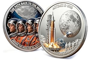 3D Artemis 2 Coin, 2026 Artemis II Lunar Mission Commemorative Coin, Double-Sided Journey to the Moon Commemorative Souvenir 