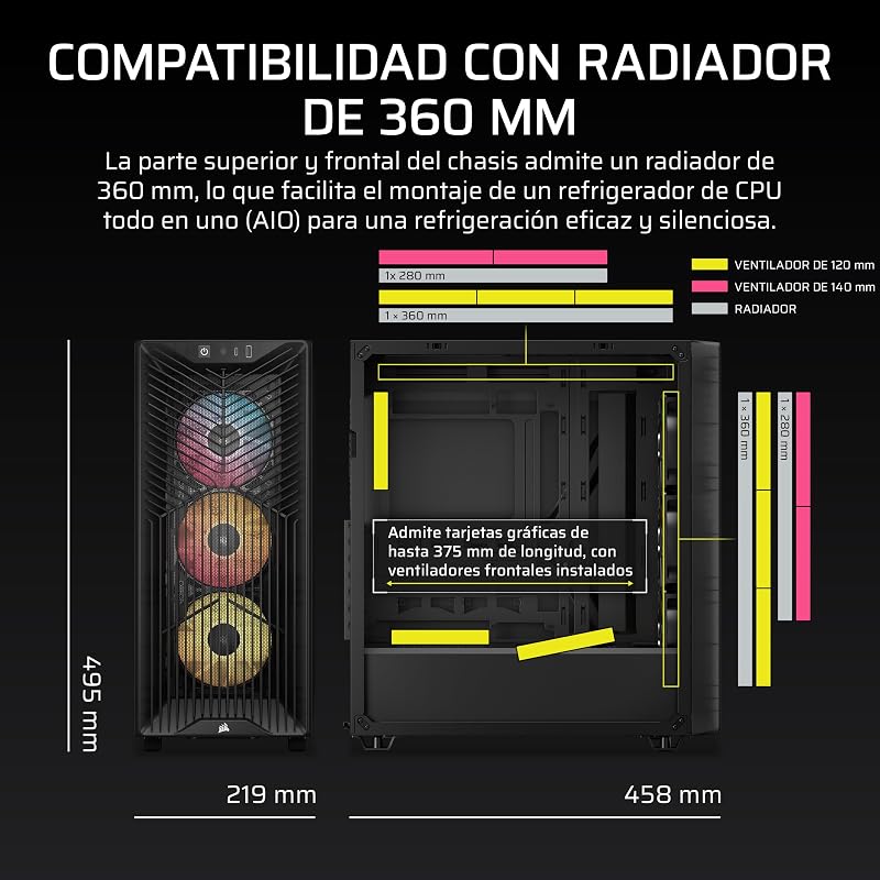 3200D RS Caja para PC Semitorre ARGB – Humo