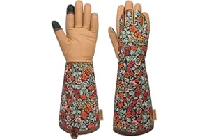 SAVJOB Gardening Gloves,Garden Gloves with Touchscreen,Durable Long Cuff Work Gloves,Rose Gloves,Gifts for Women and Men