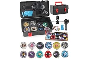 Battling Top Toy Set 12 Spinning Tops 3 Launchers Metal Fusion Gyro Game with Portable Storage Box Gift for Kids Children Boy