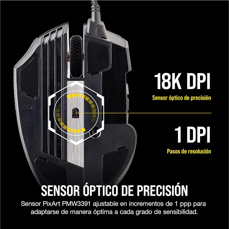 Scimitar Elite RGB Óptico MOBA/MMO Ratón para Juegos - Negro