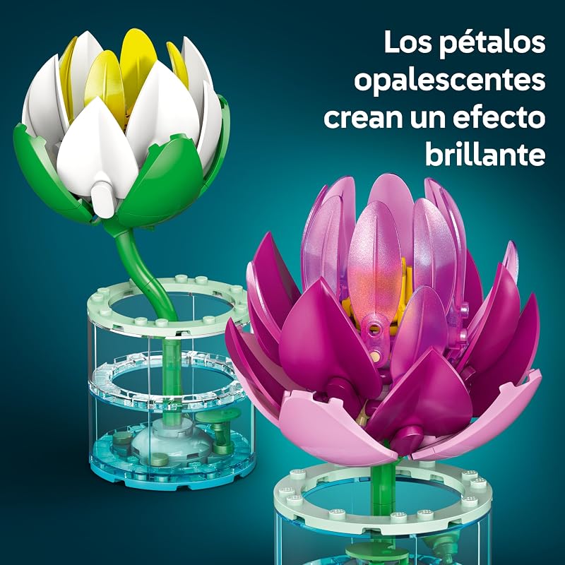 Botanicals Artificial Water Lilies – Conjunto de Flores Artificiais com 2 Plantas em Vasos Transparentes – Kit de Artesanato e Decoração Floral – Presente para Raparigas 9+ Anos e Adultos – 11511