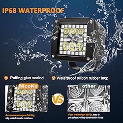 Nicoko 18w 3" Led Work Light with Chaser RGB Halo