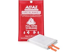 Fire Blanket Emergency for Home Kitchen - 39.4"x39.4" Flame Suppression Fiberglass Fire Extinguisher for Camping, Grill, Car, Office, Warehouse, Fireplace, Survival, Safety Altaz (1 Pack)