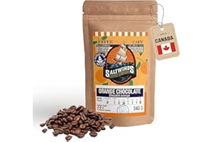 Orange Chocolate Whole Bean Coffee by Saltwinds Coffee Company (340g) | Medium Roast | 100% Arabica | Delicious Flavoured | F