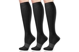 CAMBIVO 3 Pairs Compression Socks for Women and Men(20-30 mmHg), fit for Running, Flight, Travel, Pregnancy, Nurses, Circulat