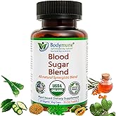Bodymune USDA Organic Blood Sugar Blend | Supports Healthy Metabolism* | with Bitter Melon, Moringa, Aloe Vera, Nopal, Papaya Extracts & More | 30-Day Supply | Vegan & Non-GMO | USA-Made