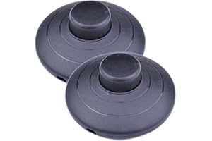 PRANOVO Foot Pedal Push Switch Inline Lamp LED Light On-Off Push Step-on-Button Control Floor Footswitch (2 Pack Switch)