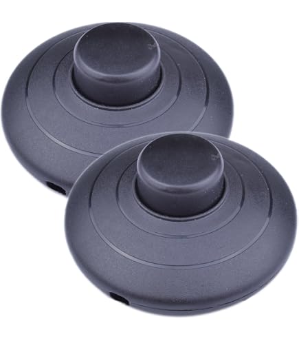 Uxcell Inline Foot Pedal Push Button Switch – UFO Lamp Lighting Control Latching ON/OFF Footswitch (Black, 2 Pack)