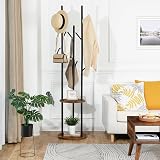 HOOBRO Coat Stand 8 Hooks 2 Shelves Hall Tree Rustic Brown EBF33YM01G1 view 4