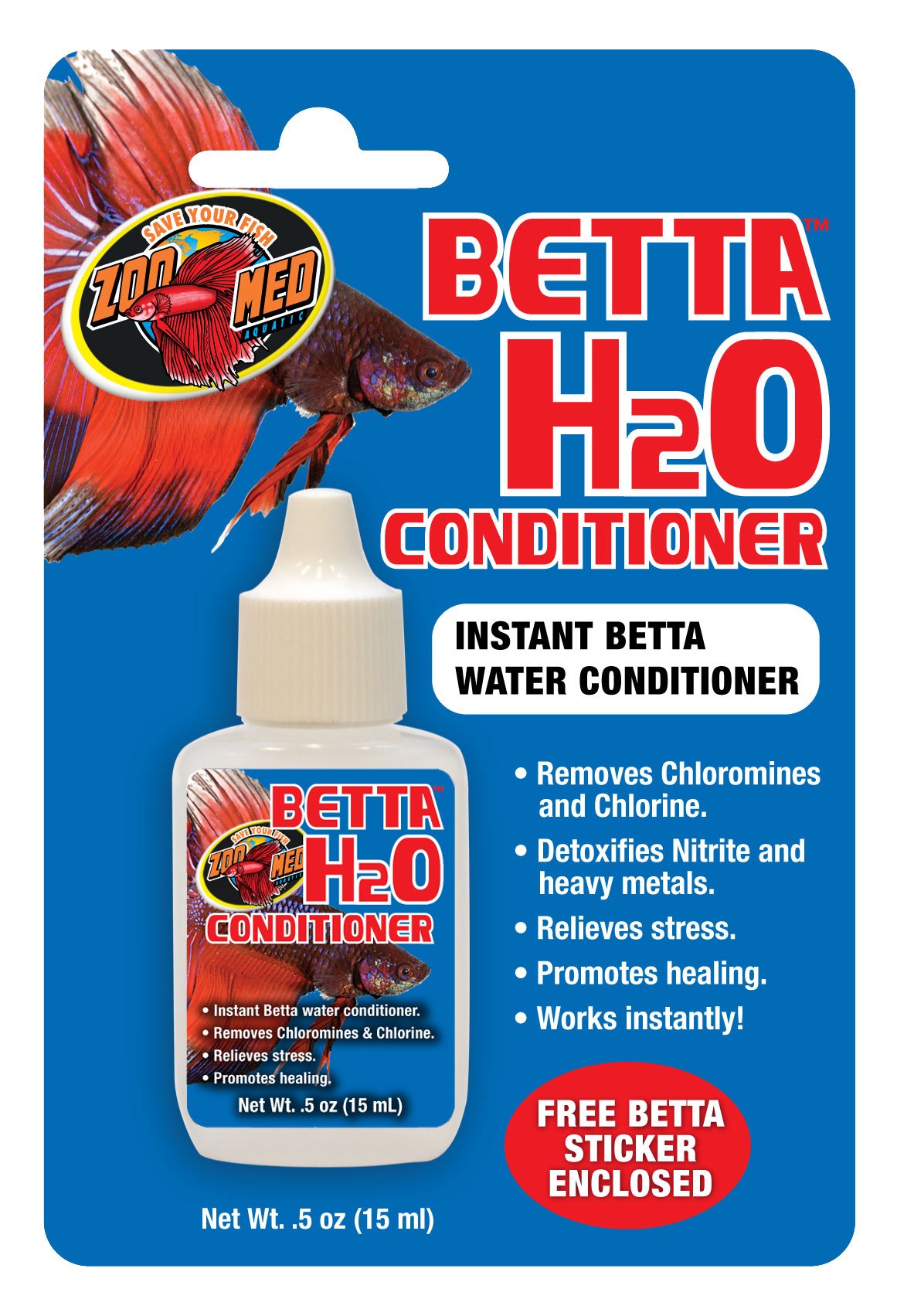 Zoo Med Betta Water Conditioner 15ml, BP-10E - Reptile