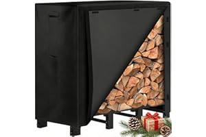 AMAGABELI GARDEN & HOME Amagabeli 4ft Firewood Log Rack with Cover Outdoor Heavy Duty Firewood Rack With Weather Resistant 600D Oxford Fabric Cover Indoor Outdoor Wood Racks for Fire Wood Holder