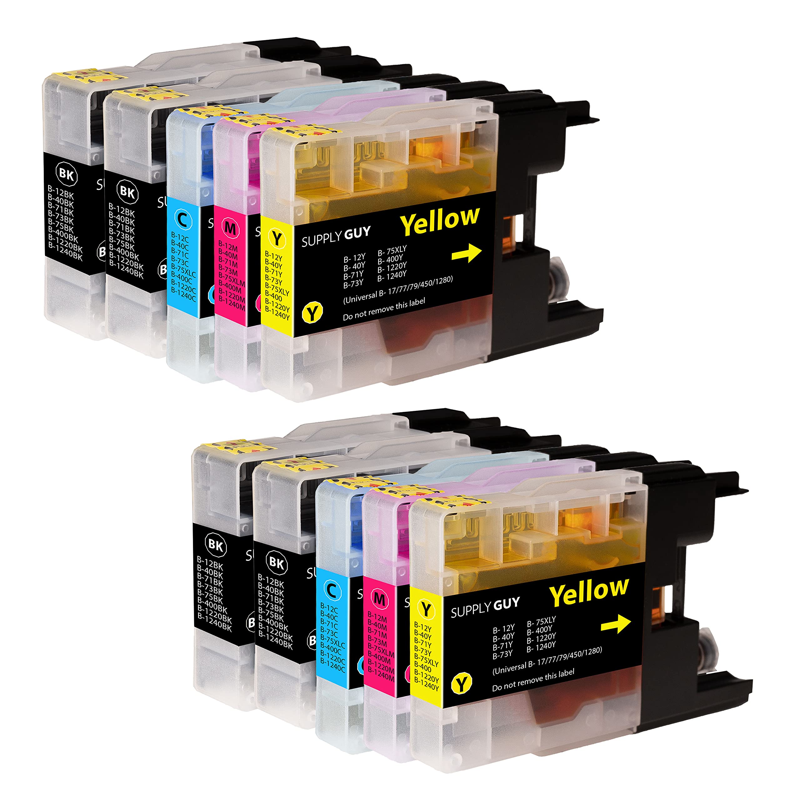 Supply Guy 10 Ink cartridges compatible with Brother LC-1240 LC-1220 for DCP-J525W DCP-J725DW DCP-J925DW MFC-J430 Series MFC-J5910DW MFC-J625DW MFC-J6510DW MFC-J6710DW MFC-J6910DW