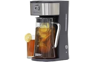 West Bend IT500 Iced Tea Maker or Iced Coffee Maker Includes an Infusion Tube to Customize the Flavor, Features Auto Shut-Off, 2.75-Quart, Black