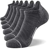 FITRELL 6 Pack Men's Ankle Running Socks Low Cut Cushioned Athletic Sports Socks 7-9/9-12/12-15