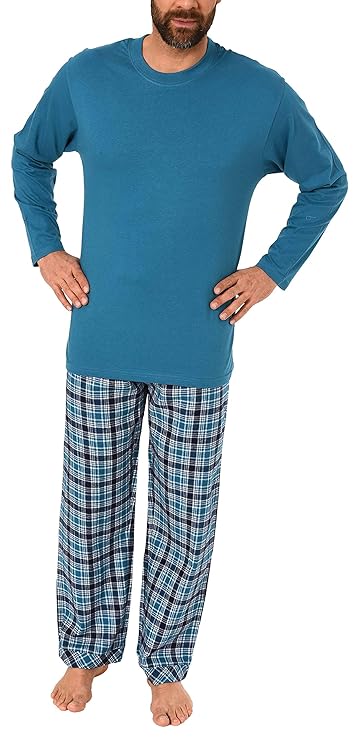 Herren Schlafanzug Pyjama lang mit Flanell Hose - auch in Übergrössen - 281 101 90 648