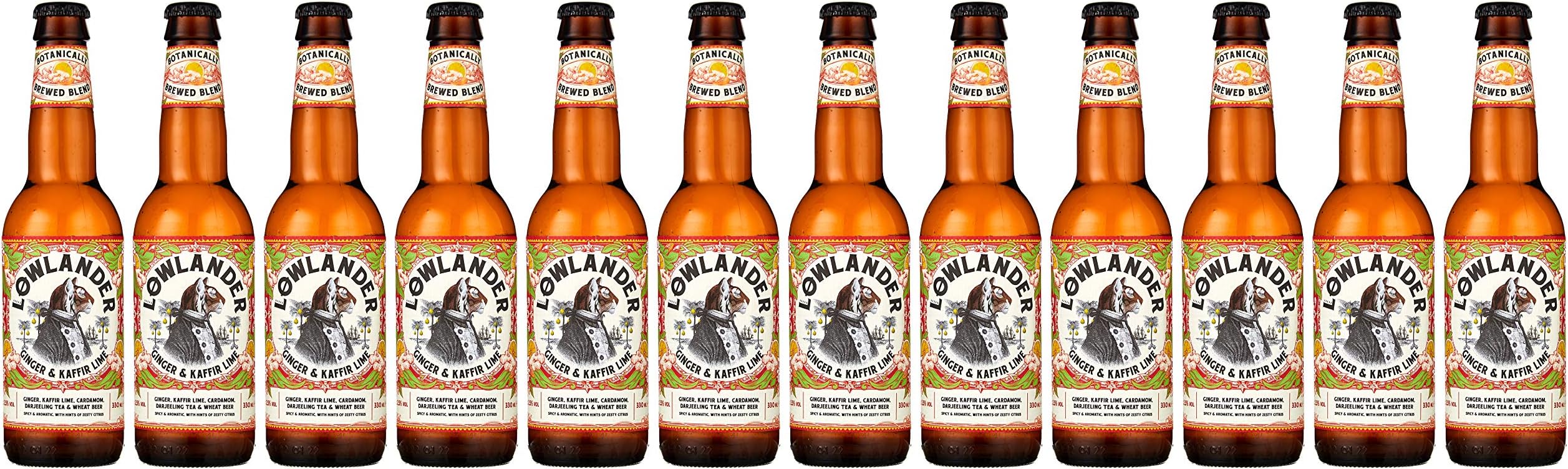 Lowlander Ginger & Kaffir Lime - Botanical Brewed Craft Beer - 33cl, Case of 12