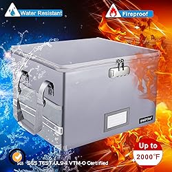 ENGPOW Fireproof Box with Lock, File Box Storage