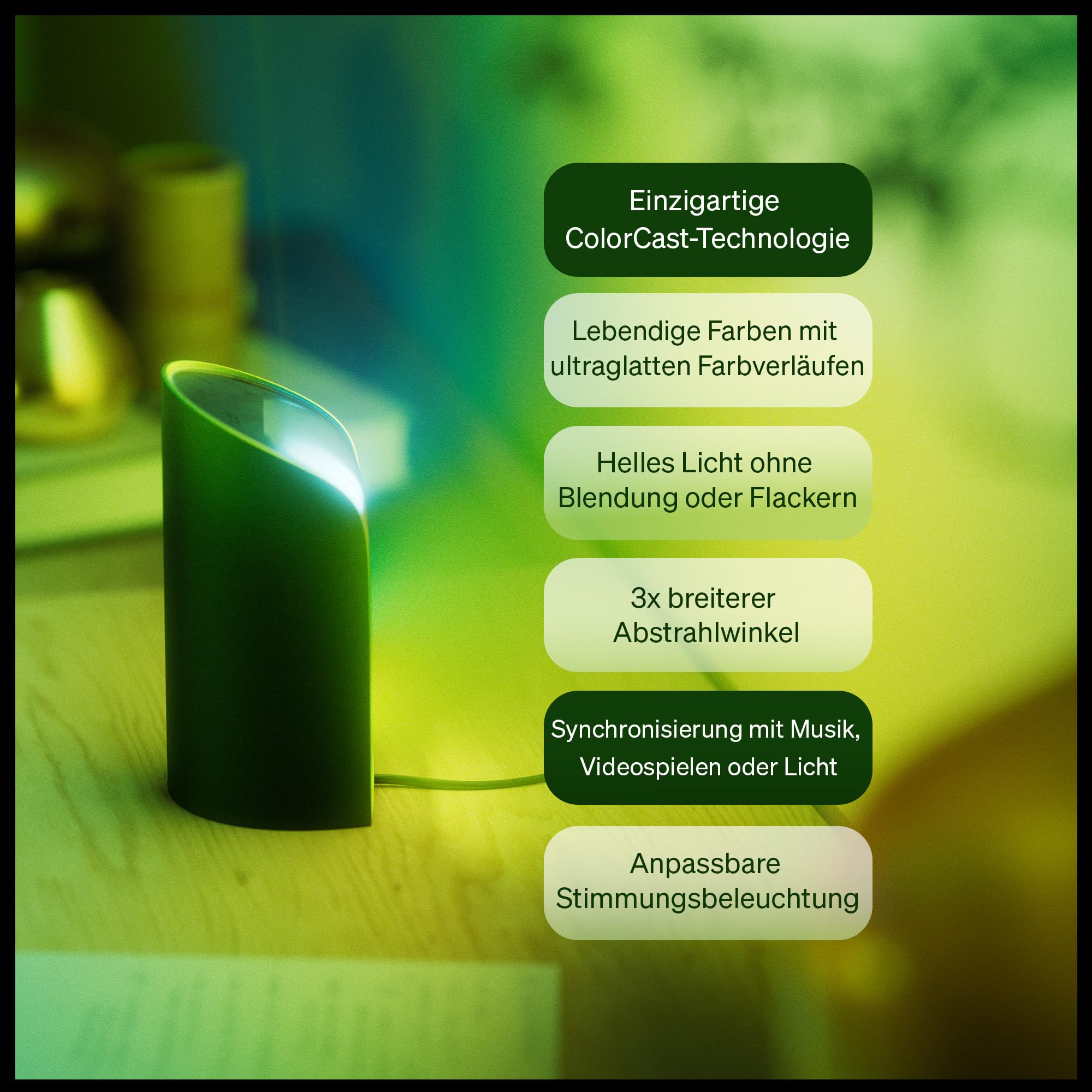 Philips Hue Play Smart Wall Washer Schwarz, Weiß & Farblicht mit ColorCast-Technologie, Bluetooth-kompatibel, Sprachsteuerung mit Alexa, Apple Home & Google Assistant, 1er Pack 3