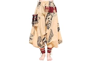 RaanPahMuang Japanese Formal Edo Courtesan Pants with Tied Cuffs and Woven Patches