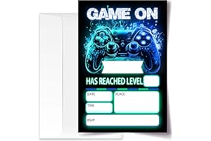 ANYEMW Gamer Birthday Invitations, Video Game Birthday Party, Gaming Party Decorations, Birthday Party Invitations For Boys Girls, Kids Birthday Invitations, 20 Cards with 20 Envelopes.(117)