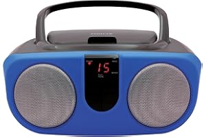 PROSCAN Sylvania SRCD243 Portable CD Player with AM/FM Radio, Boombox (Blue)