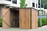 Duramax 2 Bike Metal Storage Shed Garden Shed Woodgrain Lockable Doors view 2