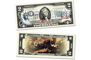 250th Anniversary Collectible $2 Bill | Independence Day 2 Dollar Bill Uncirculated Commemorative Coin Commemorative Medallion Replica