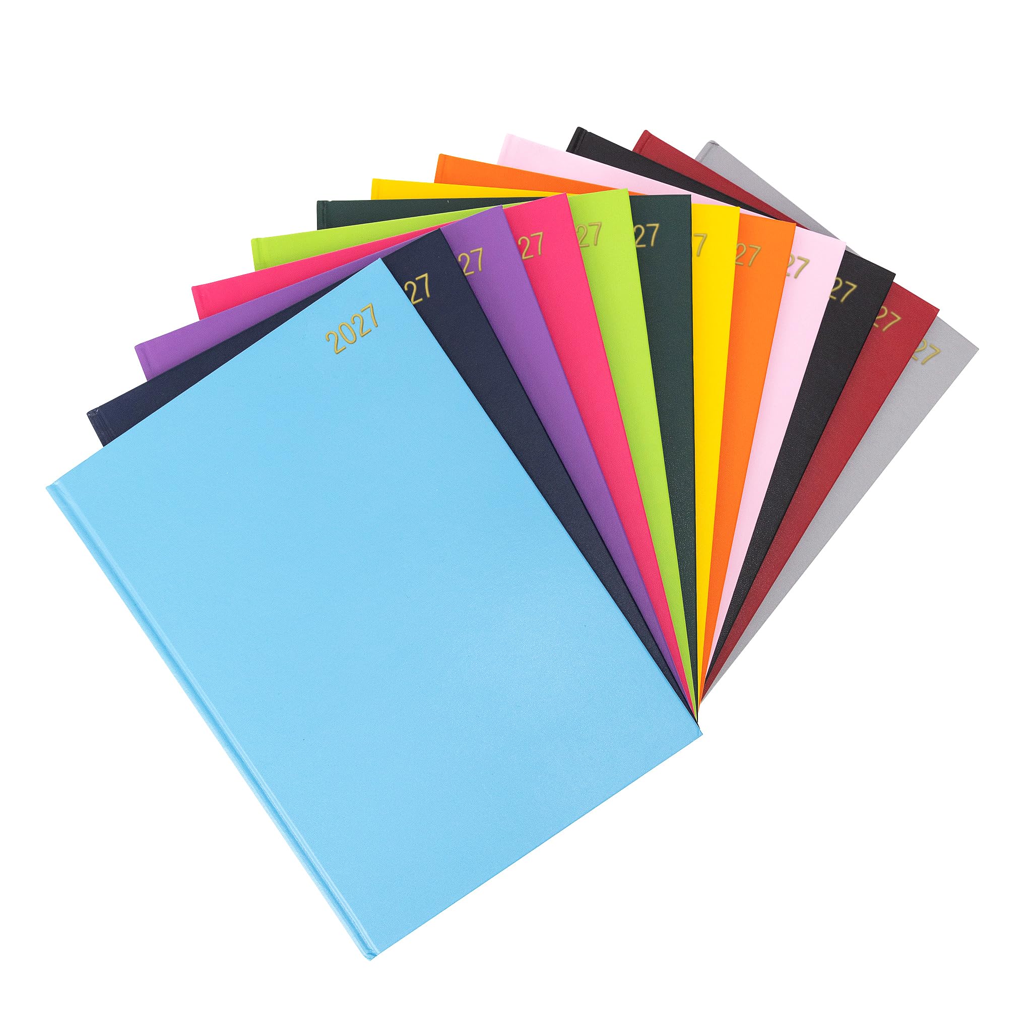 evelay 2027 Diary A4 A5 Page a Day - Hardback Planner Organiser Journal with 70gsm Paper & Ribbon Marker - Ideal for Work, School & Personal Planning (A4, Sky)