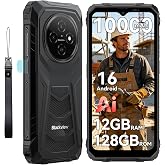 Blackview Rugged Phone Android 16, 10000mAh Battery 12GB+128GB/2TB Expand Gemini AI 6.56 Inch 90Hz 4G T-Mobile Dual SIM IP69K Waterproof Rugged Smartphone Unlocked Fingerprint/NFC/OTG/GPS