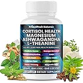 PrimalPeak Naturals Cortisol Supplements for Women and Men with Magnesium, Ashwagandha, Rhodiola Rosea, L-Theanine for Cortisol Reducer, Stress Relief and Sleep Support Vegan Capsules - 60 Count