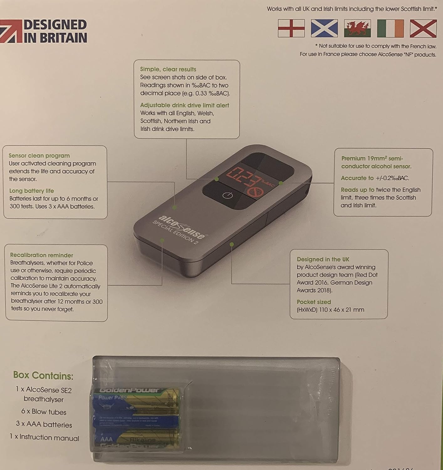 SSUK AlcoSense Breathalyser Special Edition 2 Portable Digital