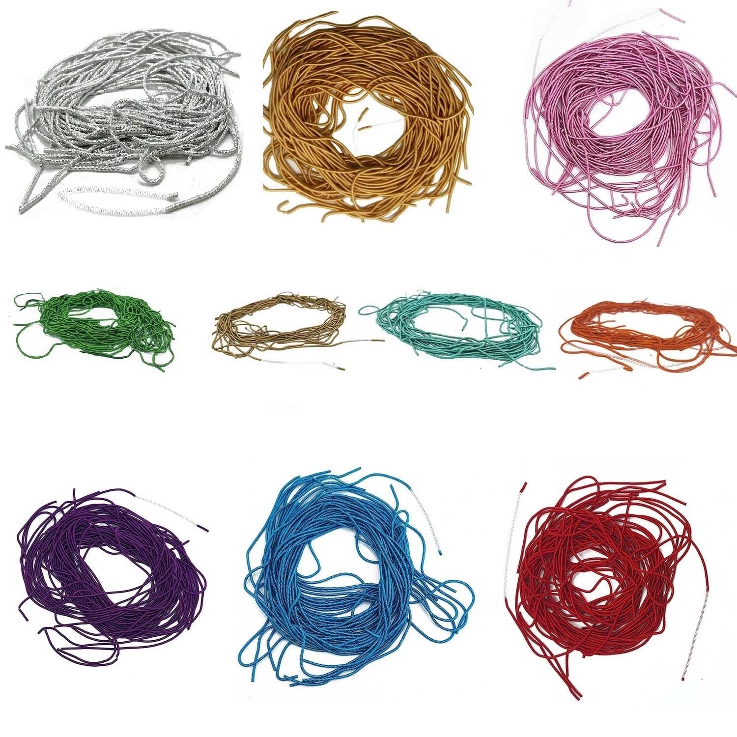 Photo 1 of Aumni Crafts Zardosi Flexible 1mm French Bullion Gimp Wires (10 Colors x 0.35 OZ Each, Total 3.5 OZ / 100 Grams) Spring Khora Copper Metallic Thread for Aari Embroidery and Jewelry Making