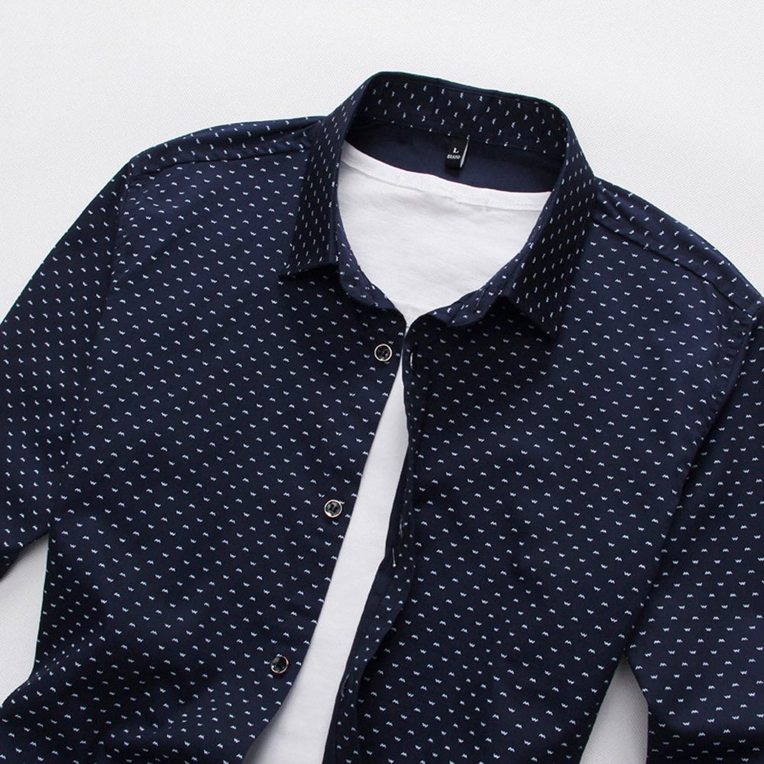 Aiyino Men's 100% Cotton Long Sleeve Plaid Slim Fit Button Down Dress Shirt at  Men’s Clothing store