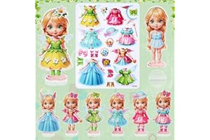 PAINZIETEG Magnetic Dress Up Dolls,Paper Dolls for Girls Ages 4-10,DIY Princess Magnetic Dress-Up Doll Pretend Play Set for Birthday (Lea)