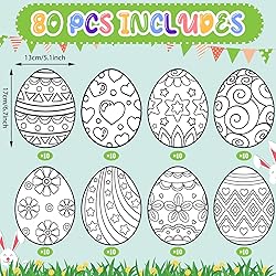 TaoBary 80 Pcs Easter Color Your Own Eggs Favors