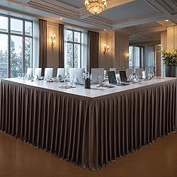 Partisky Chocolate Brown Polyester Table Skirt for