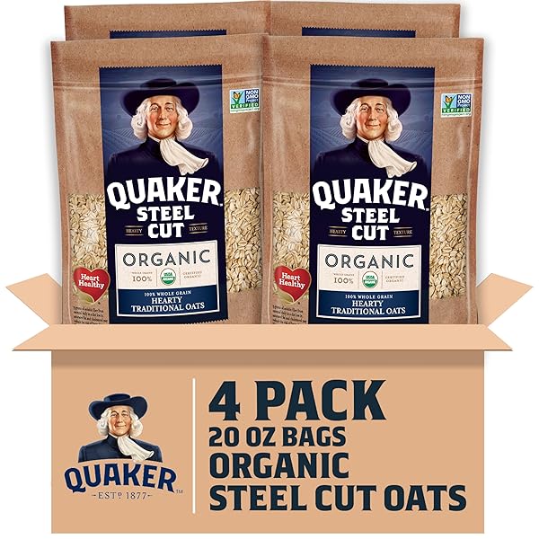 QUAKER STEEL CUT OATS, USDA ORGANIC, NON GMO...