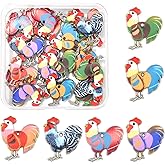 COGCHARGER 30 Pcs 6 Colors Chicken Rooster Cock Charms Pendant Alloy Enamel Animal Colorful Charms for Necklace Bracelet Earrings Jewelry Making DIY Craft Supplies