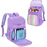 GRAOSO Carrying Backpack Compatible with Toniebox 2/1, Travel Bag for Audio Player Starter Set, Accessories Storage for Charger Headphone, 3 Clear Pockets for Figures Display, Purple (Bag Only)