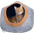 Kitty City Felt Round Bed, Warm and Cozy cat Bed, Gray