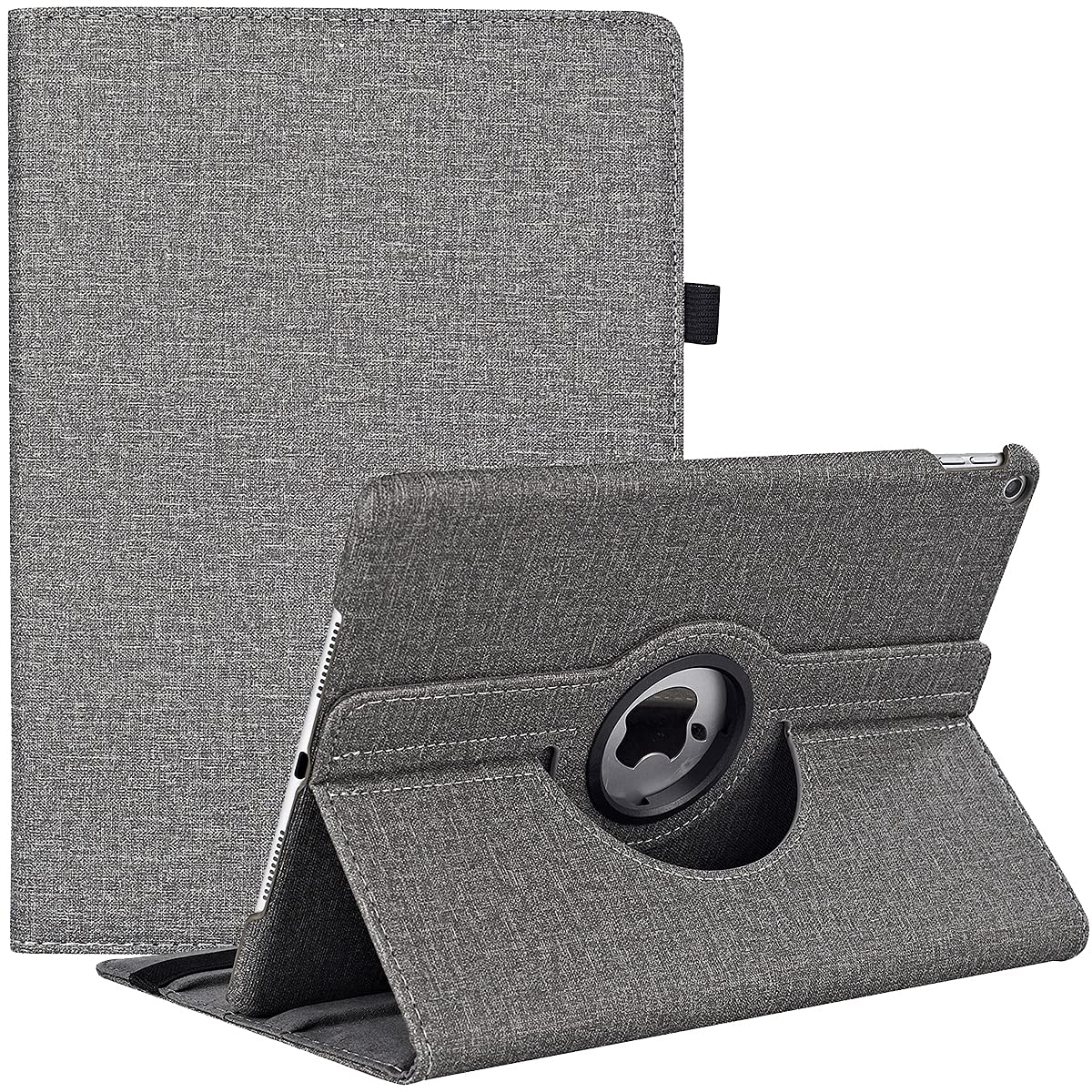 New iPad 9th/ 8th/ 7th Generation Case (10.2 inch) - 360 Degree Rotating Stand Smart Protective Cover, with Auto Sleep Wake Feature for Apple iPad 10.2 Inch 2021/2020/2019 (Grey)